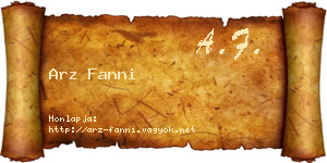 Arz Fanni névjegykártya