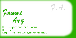 fanni arz business card